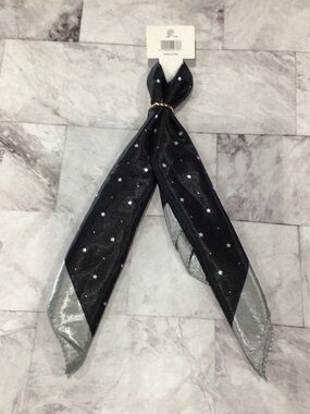 Star Print Black and Silver Scarf Tie Wrap